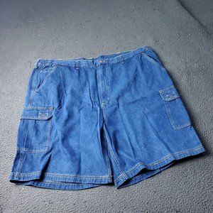 King Size Denim Jean Shorts Mens Size 52 Big & Tall Blue Cotton Cargo‎